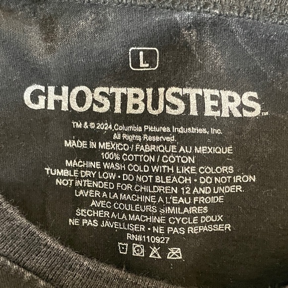 Ghostbusters New York City Graphic T Shirt Black Acid Wash Mens Large - Picture 5 of 6